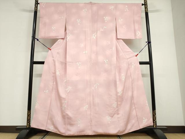 平和屋着物●上質な小紋　地紋起こし　草花文　正絹　逸品　DABG2944ud