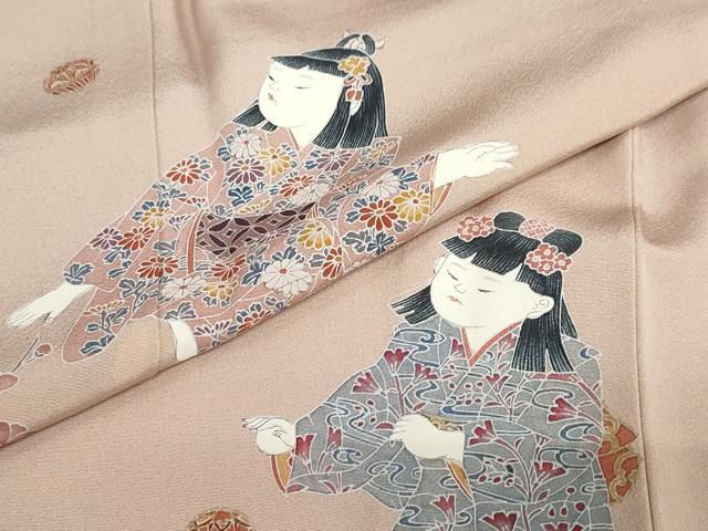 平和屋着物●訪問着　童子遊び　暈し染め　正絹　逸品　DABG2945ud