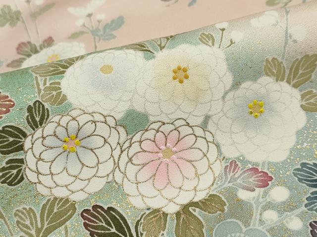 平和屋着物●訪問着　作家物　駒刺繍　花車文　暈し染め　金彩　正絹　逸品　DABG2949ud