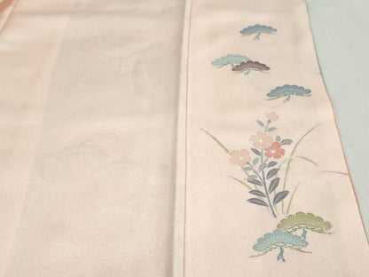平和屋着物●訪問着　作家物　駒刺繍　花車文　暈し染め　金彩　正絹　逸品　DABG2949ud