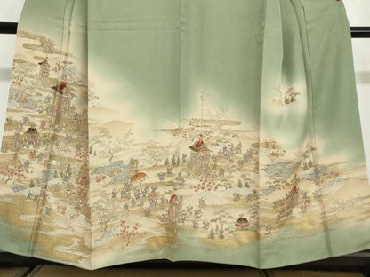 平和屋着物●訪問着　祇園祭　暈し染め　金彩　金通し地　正絹　逸品　DABG2951ud