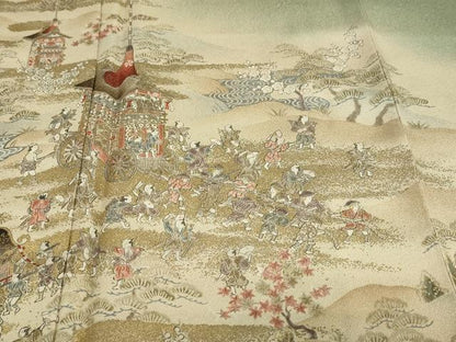 平和屋着物●訪問着　祇園祭　暈し染め　金彩　金通し地　正絹　逸品　DABG2951ud