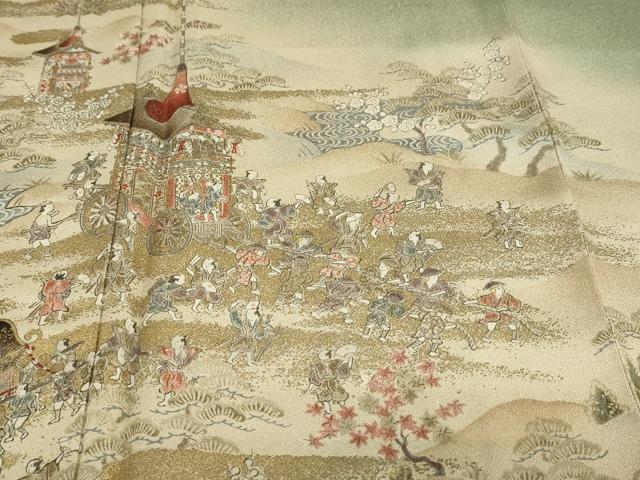 平和屋着物●訪問着　祇園祭　暈し染め　金彩　金通し地　正絹　逸品　DABG2951ud
