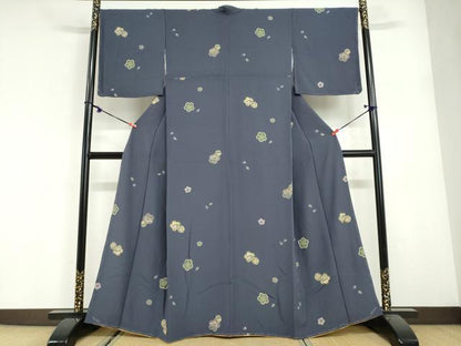 平和屋着物●上質な小紋　手毬舞桜文　金彩　正絹　逸品　未使用　DABG2954ud