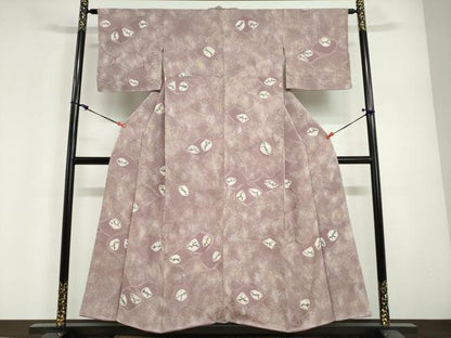 平和屋着物●上質な小紋　絞り　地紋起こし　抽象文様　正絹　逸品　DABG2956ud