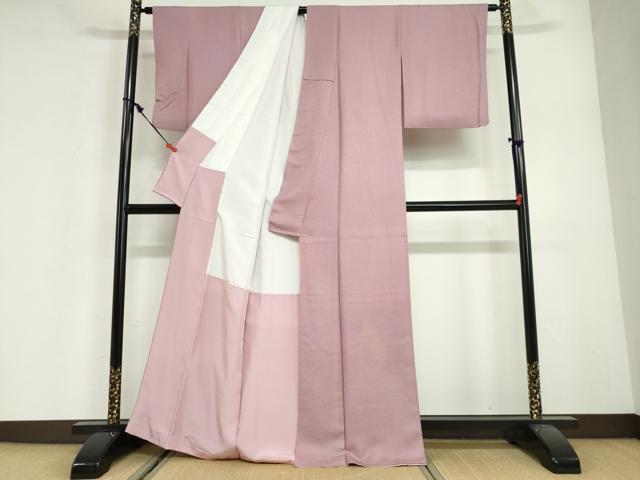 平和屋着物●日展作家　山本唯与志　レリーフ染　小紋　霞文　正絹　逸品　DABG2958ud