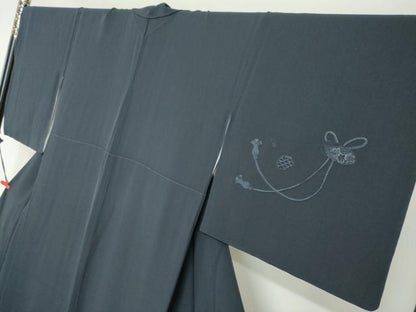 平和屋着物●中国三大刺繍　スワトウ刺繍　総刺繍　訪問着　貝桶草花文　金糸　正絹　逸品　DABG2960ud