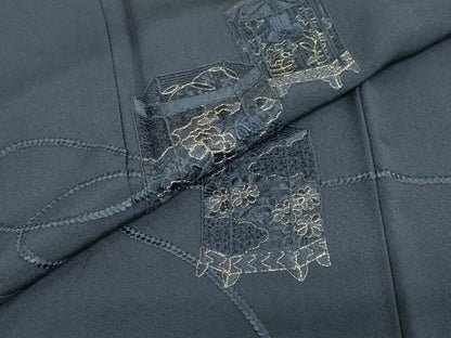 平和屋着物●中国三大刺繍　スワトウ刺繍　総刺繍　訪問着　貝桶草花文　金糸　正絹　逸品　DABG2960ud