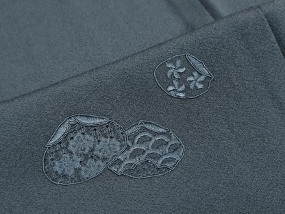 平和屋着物●中国三大刺繍　スワトウ刺繍　総刺繍　訪問着　貝桶草花文　金糸　正絹　逸品　DABG2960ud