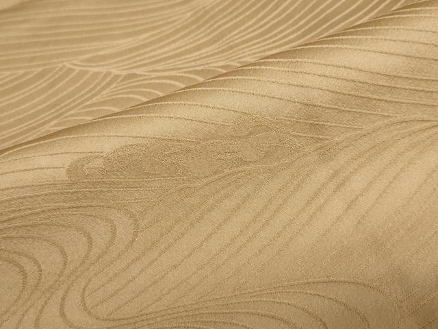 平和屋着物●上質な色無地　立波地紋　飴色　正絹　逸品　DABG2961ud