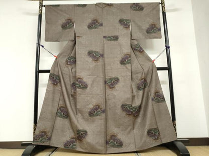 平和屋着物●本場大島紬　9マルキ　樹林文　正絹　逸品　DABG2969ud