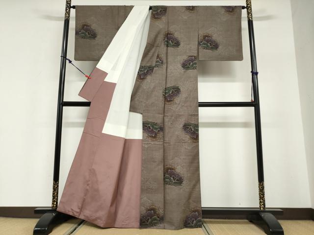 平和屋着物●本場大島紬　9マルキ　樹林文　正絹　逸品　DABG2969ud