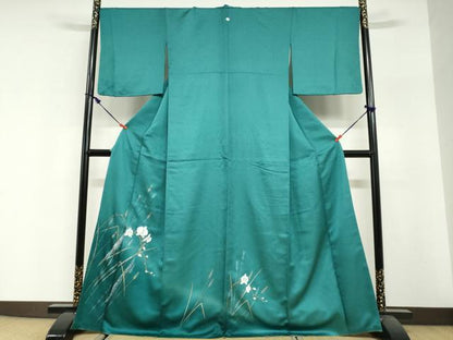 平和屋着物●訪問着　草花文　暈し染め　金銀彩　正絹　逸品　DABG2970ud