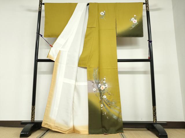 平和屋着物●訪問着　束ね熨斗草花文　暈し染め　金彩　正絹　逸品　未使用　DABG2972ud