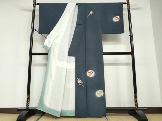 平和屋着物●訪問着　ぽっくり　簪　蛍暈し　金彩　鬼しぼ縮緬　近鉄百貨店扱い　正絹　逸品　DABG2975ud