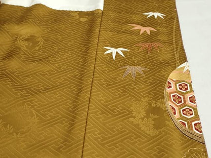 平和屋着物●豪華振袖　駒刺繍　鼓草花文　暈し染め　金彩　正絹　逸品　DABG2977ud