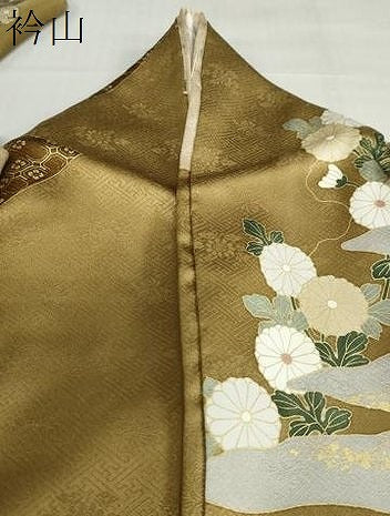 平和屋着物●訪問着　駒刺繍　雪輪飛鶴花文　金彩　正絹　逸品　DABG2979ud