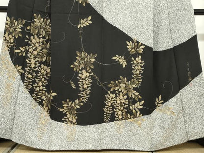 平和屋着物●英王室献上友禅作家　木下勝功　訪問着　藤花房　たたき染め　金彩　正絹　逸品　DABG2980ud