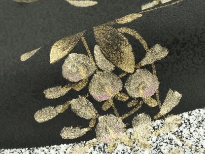 平和屋着物●英王室献上友禅作家　木下勝功　訪問着　藤花房　たたき染め　金彩　正絹　逸品　DABG2980ud