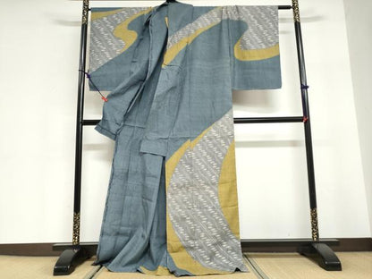 平和屋着物●染織の名門　しょうざん  生紬　訪問着　抽象文様　仮絵羽　正絹　逸品　未使用　DABG2983ud