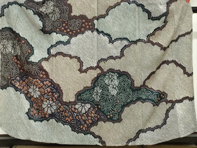 平和屋着物●訪問着　総絞り　雲取り草花文　上代230万　仮絵羽　正絹　逸品　未使用　DABG2985ud