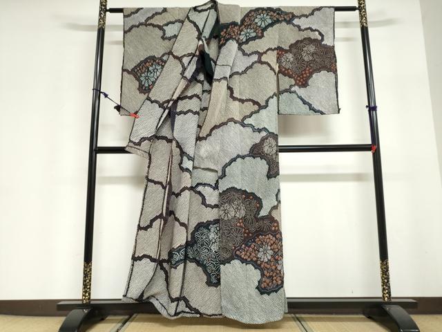 平和屋着物●訪問着　総絞り　雲取り草花文　上代230万　仮絵羽　正絹　逸品　未使用　DABG2985ud