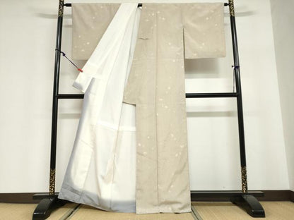 平和屋着物●本塩沢　箔散らし文　正絹　逸品　DABG2987ud