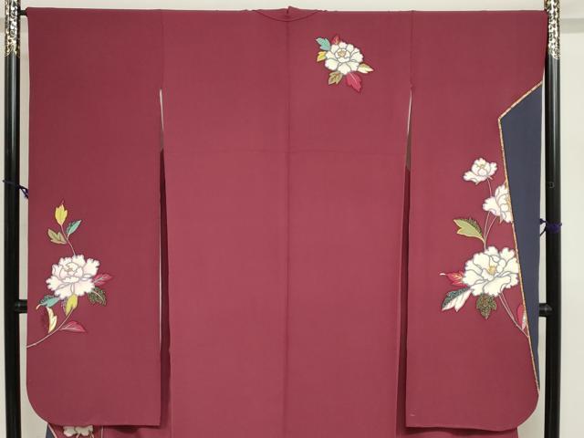 平和屋着物●豪華振袖　駒刺繍　枝花文　暈し染め　金彩　正絹　逸品　DABG2990ud