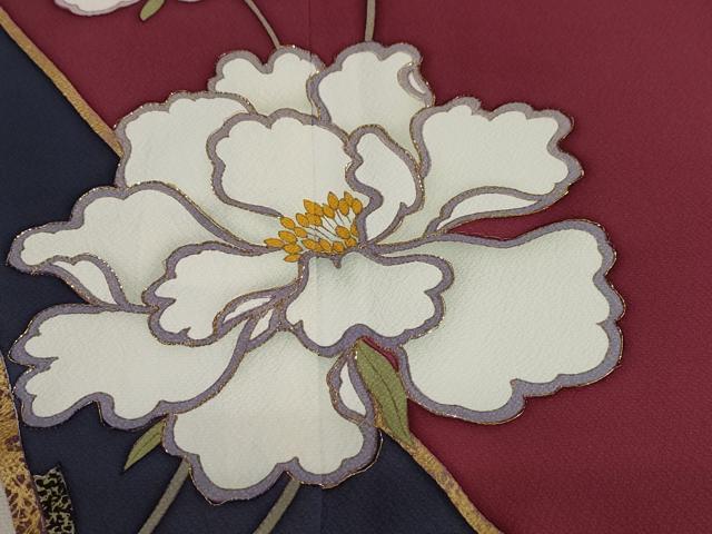 平和屋着物●豪華振袖　駒刺繍　枝花文　暈し染め　金彩　正絹　逸品　DABG2990ud