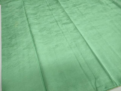 平和屋着物●上質な色無地　雲霞地紋　若緑色　正絹　逸品　DABG2995ud