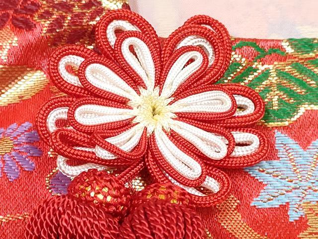 平和屋着物[]七五三　女の子　子供　被布　エ霞花文　金糸　DABG3002ma