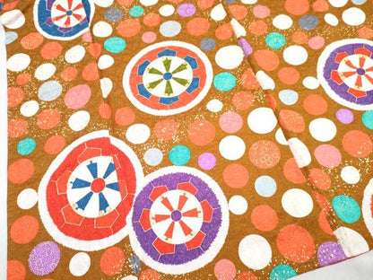平和屋着物[]七五三　女の子　３歳　祝着　三つ身　長襦袢(無双仕立て・半衿刺繍)セット　源氏車　金彩　逸品　DABG3011ma