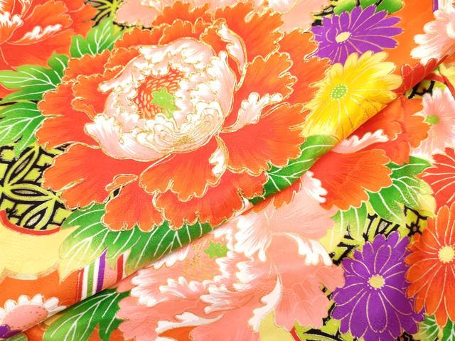 平和屋着物[]七五三　女の子　３歳　祝着　三つ身　長襦袢(袷)セット　駒刺繍　牡丹花文　金彩　逸品　DABG3013ma