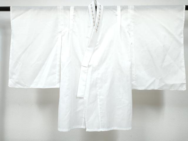 平和屋着物[]七五三　男の子　祝着・羽織(片身変わり)・長襦袢(単衣)・行灯袴・小物セット　刺繍 双鶴花丸文 金糸 洗える着物　DABG3028ma