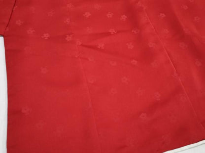 平和屋着物[]七五三　女の子　３歳　祝着　三つ身　長襦袢(単衣)・コート・小物セット　朱・緋色　松取り花文　金彩　DABG3030ma