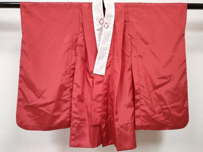 平和屋着物[]七五三　女の子　３歳　祝着　三つ身　長襦袢(単衣・半衿刺繍)・被布・草履セット　豆千代モダン 市松 牡丹 金彩　DABG3031ma