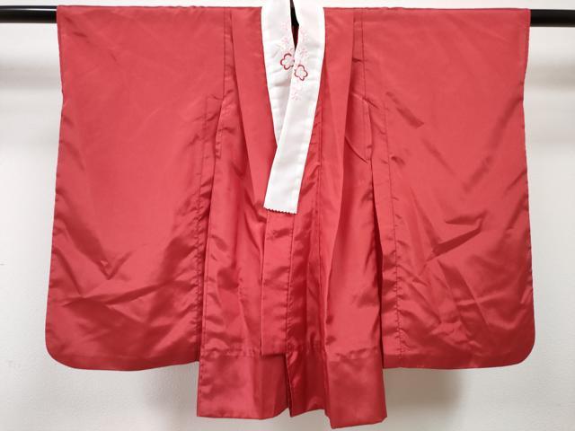 平和屋着物[]七五三　女の子　３歳　祝着　三つ身　長襦袢(単衣・半衿刺繍)・被布・草履セット　豆千代モダン 市松 牡丹 金彩　DABG3031ma