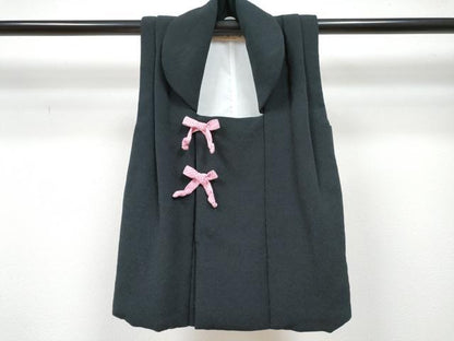 平和屋着物[]七五三　女の子　３歳　祝着　三つ身　長襦袢(単衣・半衿刺繍)・被布セット　草花文　洗える着物　DABG3034ma