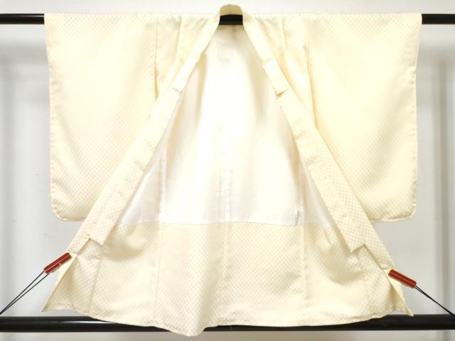 平和屋着物[]七五三　男の子　祝着・羽織・長襦袢(単衣)・行灯袴・小物セット　鳥の子色　刺繍　狩猟文　市松文様　金糸　DABG3036ma
