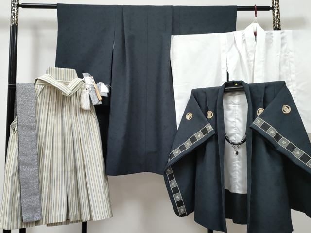 平和屋着物[]七五三　男の子　祝着・羽織・長襦袢(単衣)・行灯袴・小物セット　玩具文　DABG3039ma