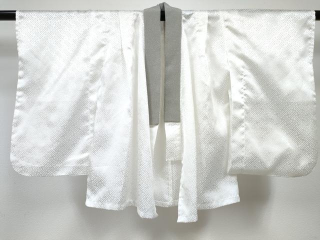平和屋着物[]七五三 男の子 祝着・羽織・長襦袢(単衣)・行灯袴・帯セット 牡丹鼠色 鷹 鷲 打ち出の小槌 更紗花文 暈し染め 金彩 DABG3045ma