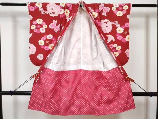 平和屋着物[]七五三 女の子 松田聖子 SEIKOMATSUDA ３歳 祝着 三つ身 長襦袢(単衣)・被布・小物セット 天使 リボン 金彩 DABG3048ma