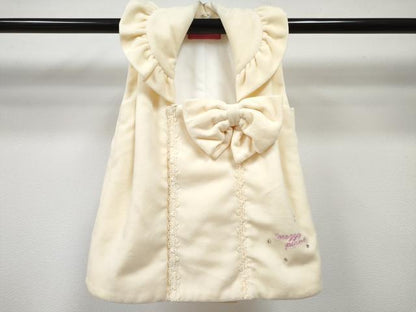 平和屋着物[]七五三　女の子　mezzo piano　メゾピアノ　３歳 祝着 三つ身 長襦袢(単衣)・被布・巾着セット 草花文 リボン 金彩 DABG3050ma