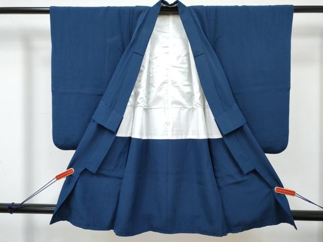 平和屋着物[]七五三　男の子　祝着・色紋付羽織・長襦袢(無双仕立て)・行灯袴・小物セット 草木染 青藍色 逸品 DABG3055ma