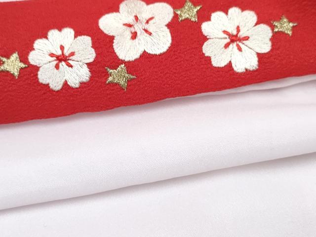 平和屋着物[]七五三　女の子　７歳　祝着　四つ身　襦袢(単衣・半衿刺繍)セット　短冊花文　黒地　金銀彩　洗える着物　DABG3065ma