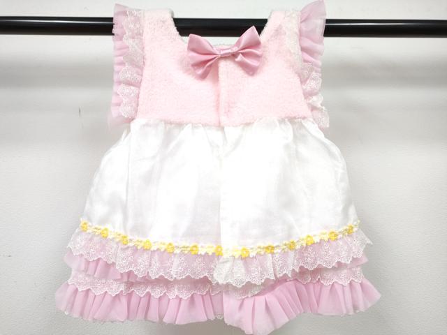 平和屋着物[]七五三　女の子　３歳　祝着　三つ身　長襦袢(単衣・半衿刺繍)・被布 ベストセット　草花間道　金彩　洗える着物　DABG3076ma