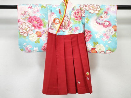 平和屋着物[]お宮参り　女の子　祝着　産着　ベビー着物　帯・髪飾り付き　鞠花文　暈し染め　金彩　マジックテープ式　DABG3125ma