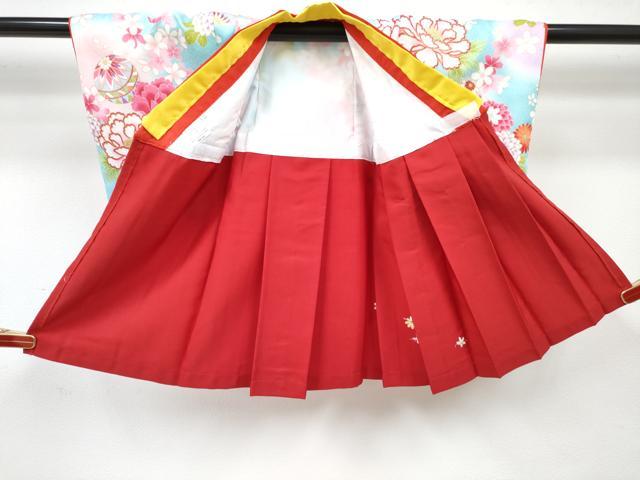 平和屋着物[]お宮参り　女の子　祝着　産着　ベビー着物　帯・髪飾り付き　鞠花文　暈し染め　金彩　マジックテープ式　DABG3125ma