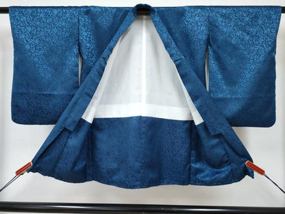 平和屋着物[]七五三　男の子　祝着・陣羽織・長襦袢(単衣・半衿刺繍)・行灯袴・小物セット　紺鼠色　打ち出の小槌　唐草地紋　DABG3131ma