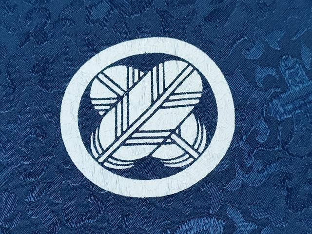 平和屋着物[]七五三　男の子　祝着・陣羽織・長襦袢(単衣・半衿刺繍)・行灯袴・小物セット　紺鼠色　打ち出の小槌　唐草地紋　DABG3131ma
